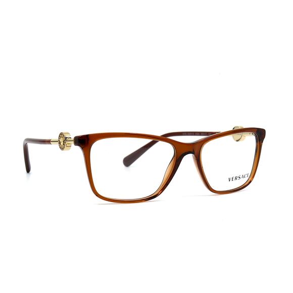 NEW VERSACE VE3299B 5324 TRANSPARENT BROWN AUTHENTIC EYEGLASSES FRAME - Picture 2 of 14